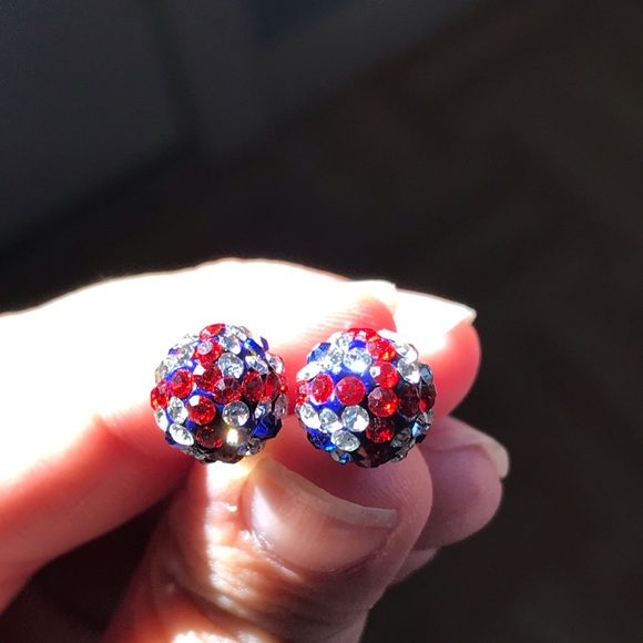 Union Jack crystal orb post earrings - Picture 5 of 6